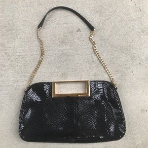Michael by Michael Kors Black Snakeskin Purse